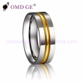 2 Tone Gld 8mm Plated Tungsten Metal Rings